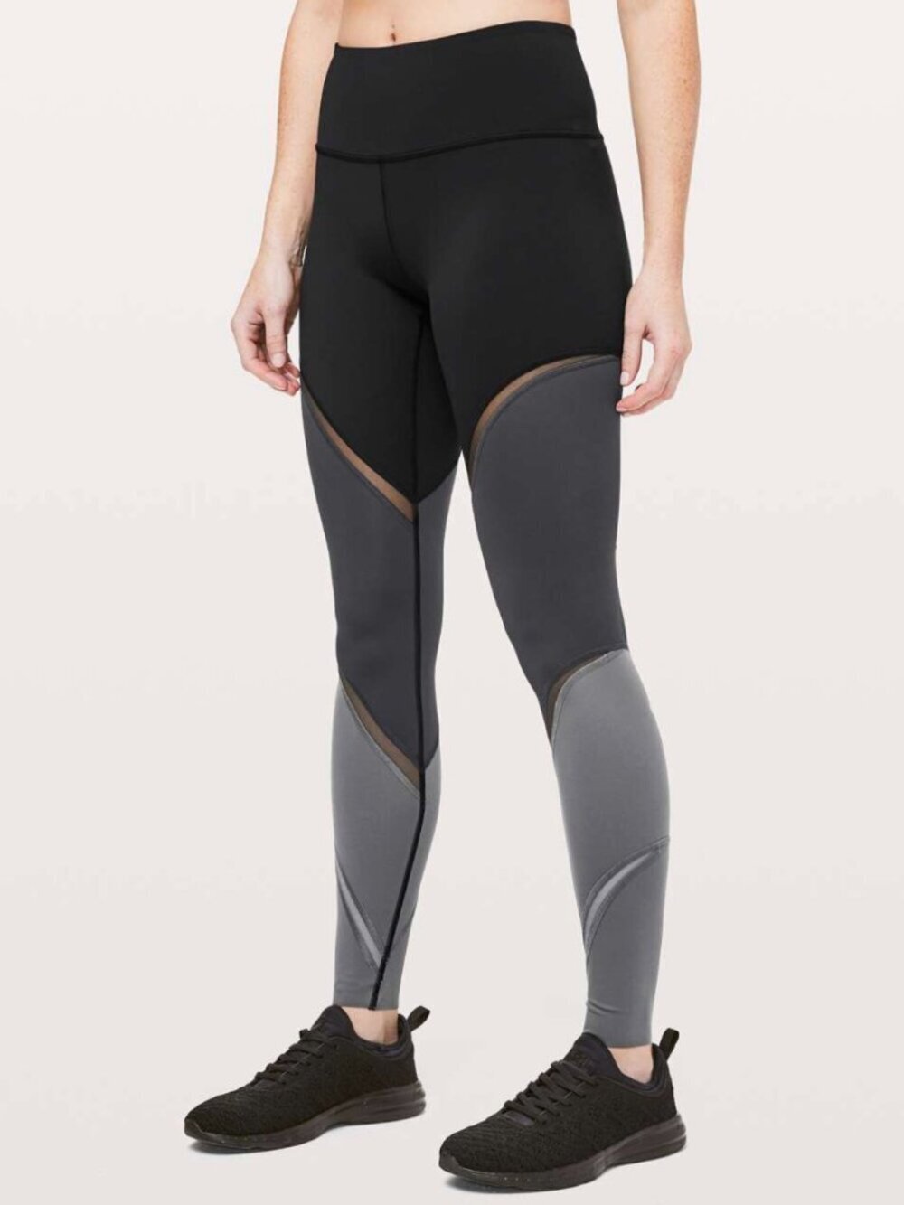Lululemon Ombre Black and Grey Lightweight Tight 28” Yoga Athletic Leggings, 4